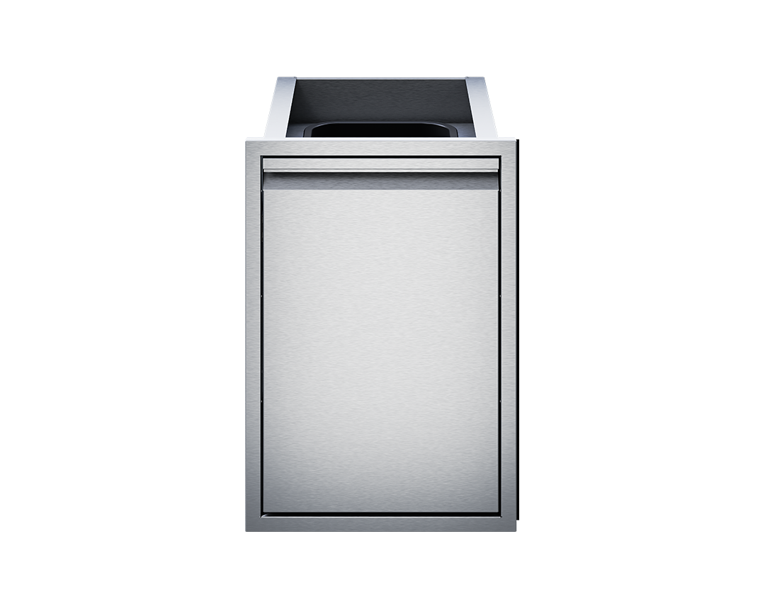 Twin Eagles TETD18T-B single-bin trash drawer front
