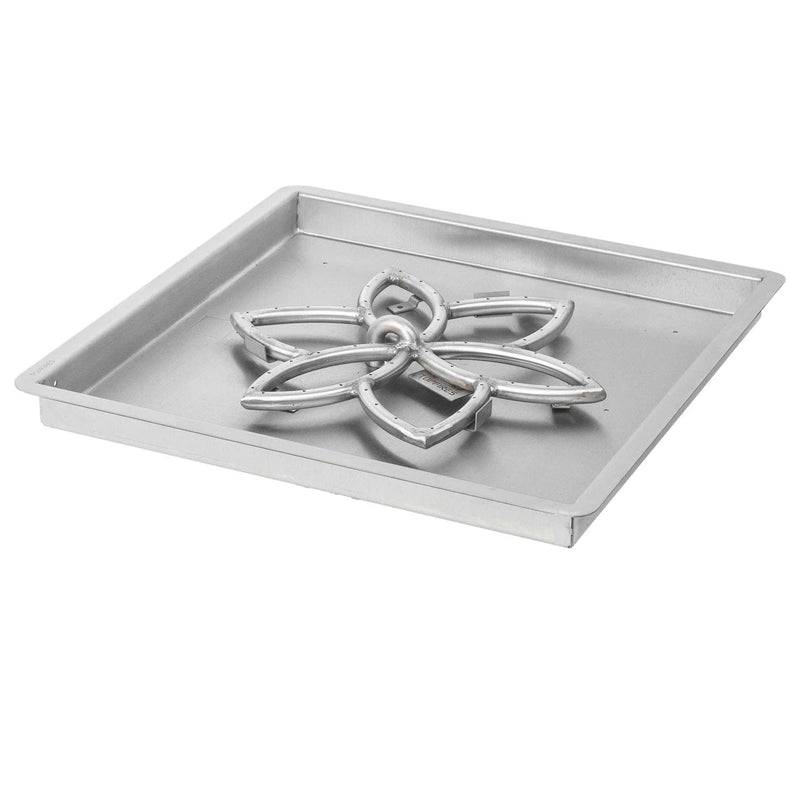 The Outdoor Plus Square Drop-In Pan & Lotus Stainless Steel Burner