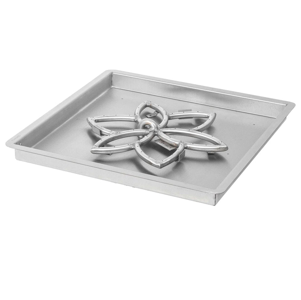 The Outdoor Plus Square Drop-In Pan & Lotus Stainless Steel Burner