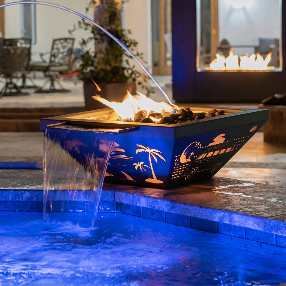 The Outdoor Plus Lighthouse Series Fire & Water Bowl 4 Way Spill With LED