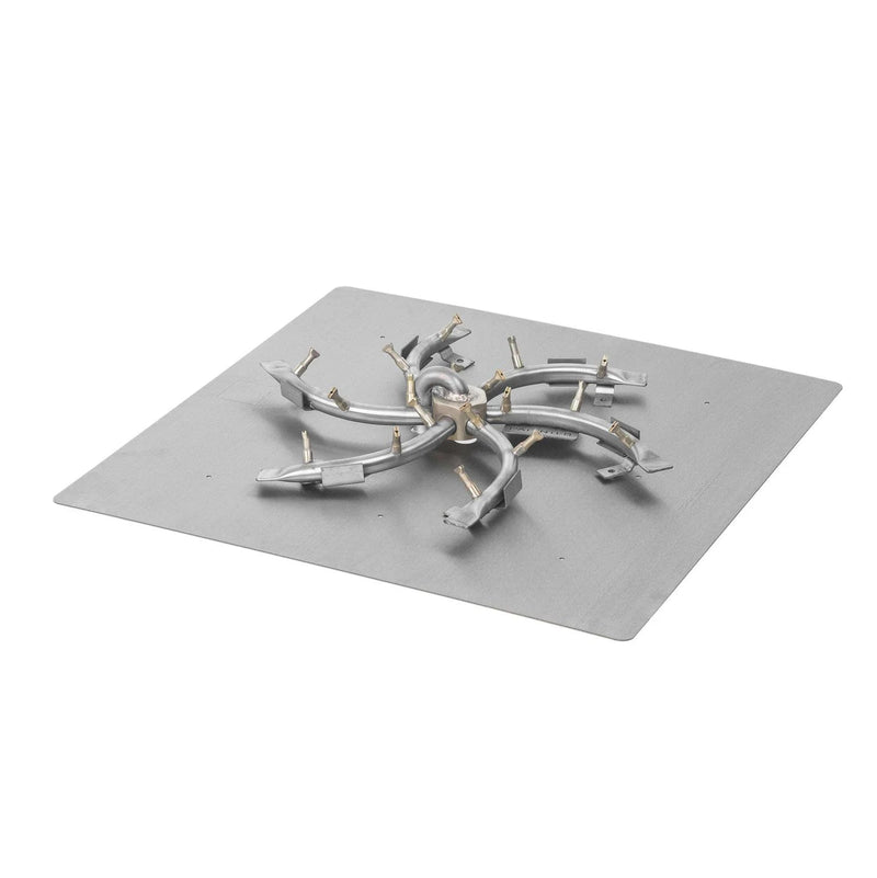 The Outdoor Plus Square Flat Pan And Brass Triple 'S' Bullet Burner