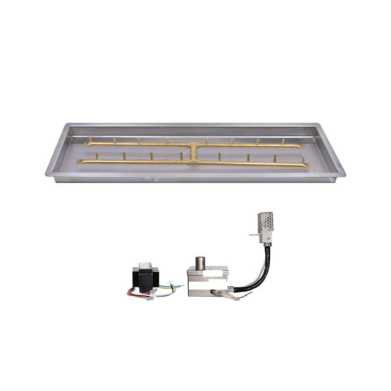 The Outdoor Plus Rectangular Drop-In Pan And Brass Bullet 'H' Burner