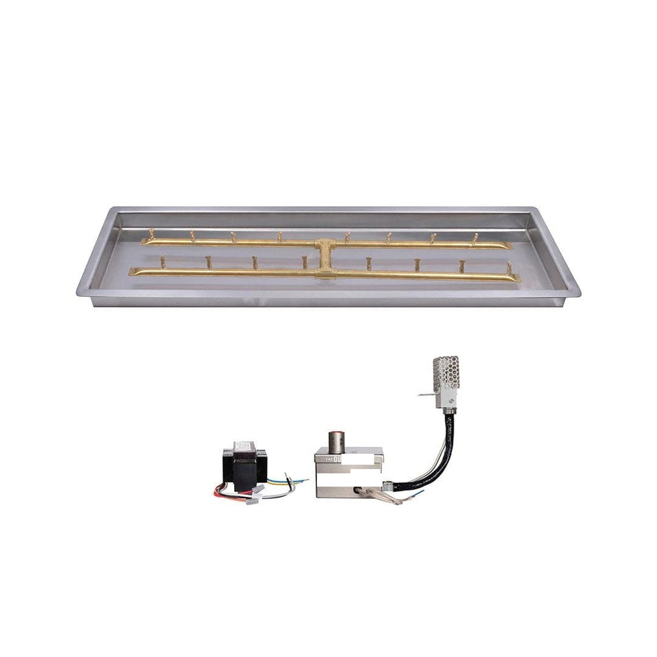 The Outdoor Plus Rectangular Drop-In Pan And Brass Bullet 'H' Burner