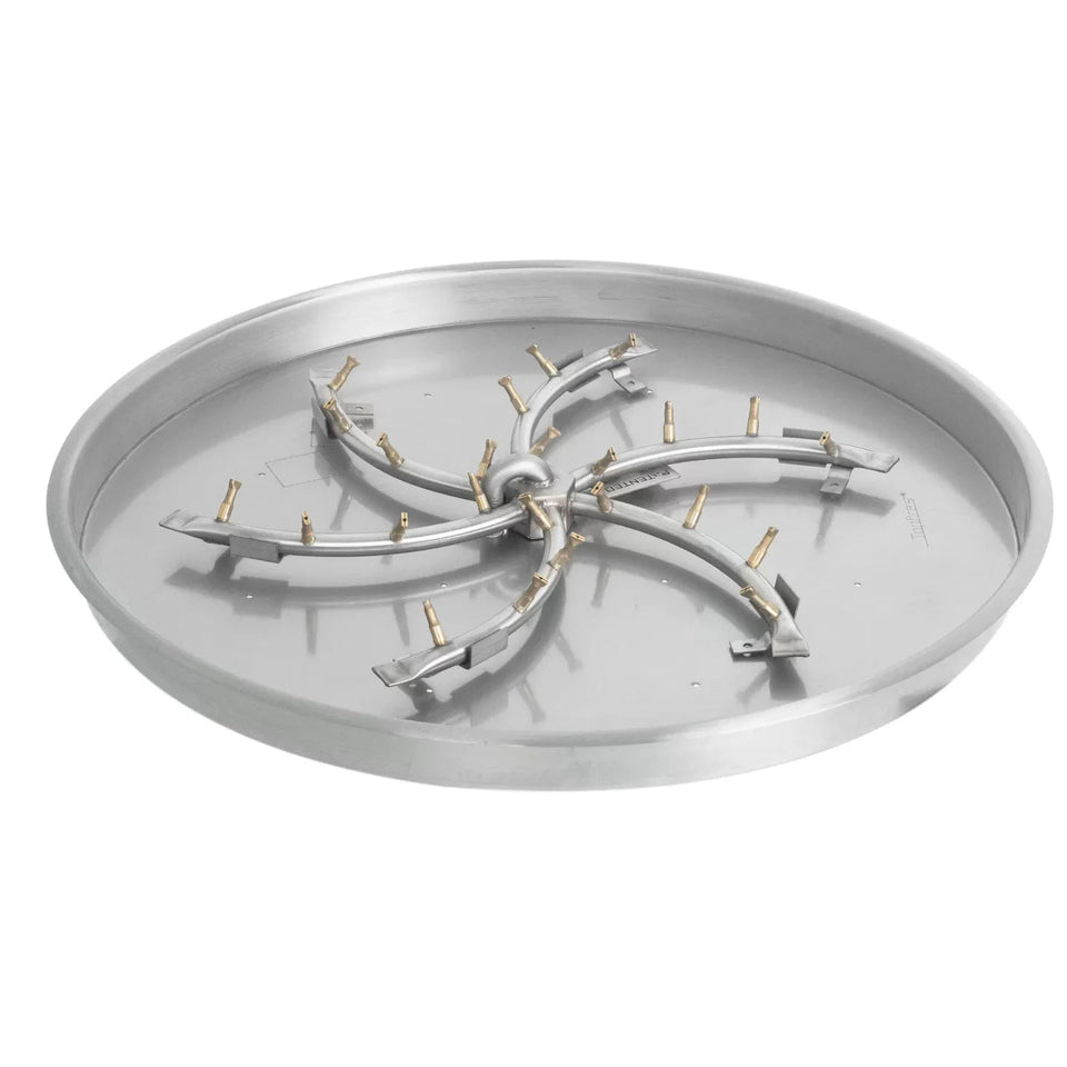The Outdoor Plus Round Drop-In Pan And Brass Triple 'S' Bullet Burner