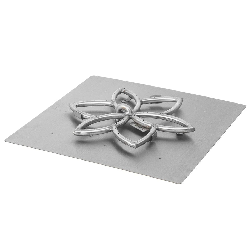 The Outdoor Plus Square Flat Pan & Lotus Stainless Steel Burner