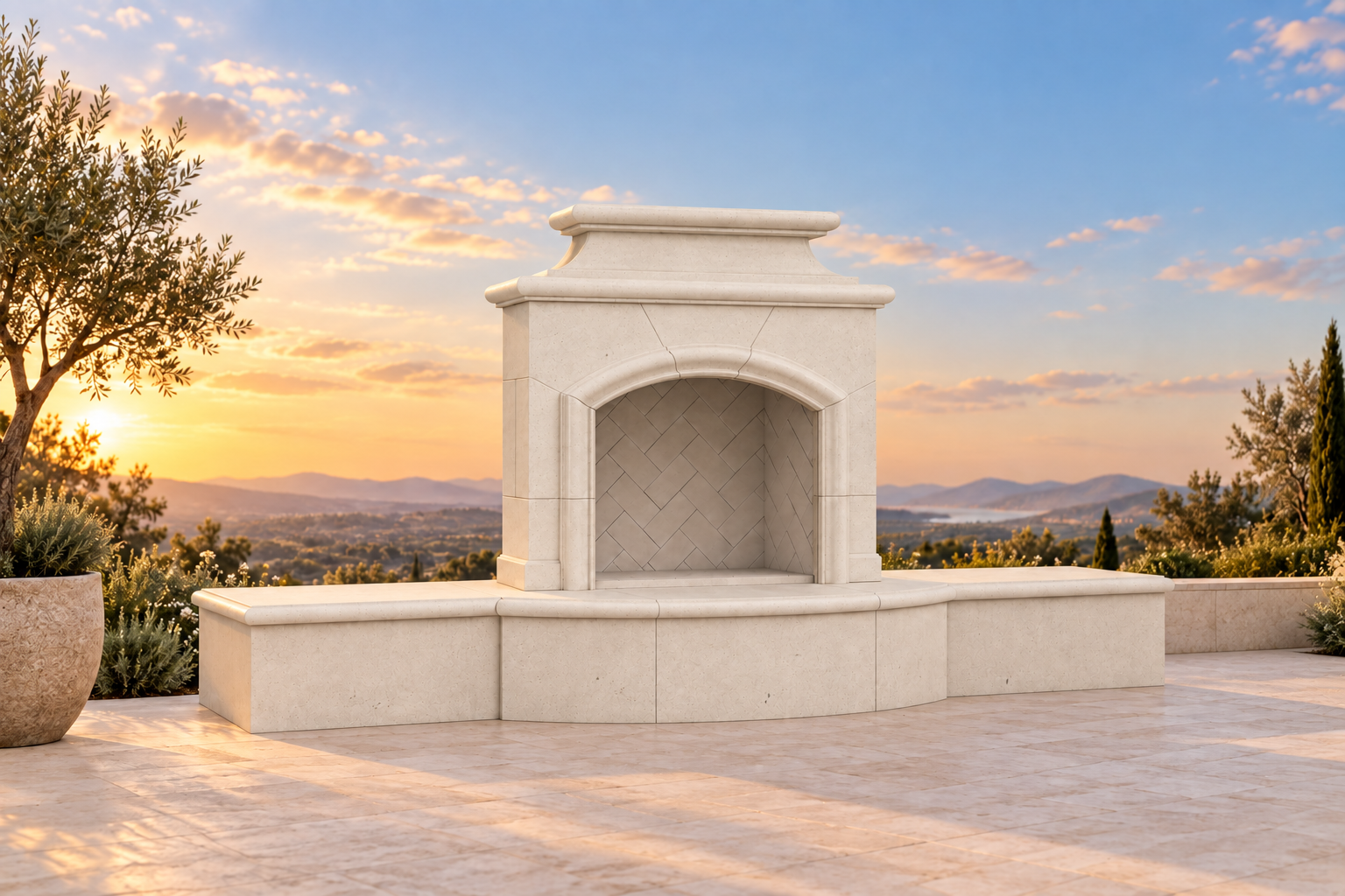 Mariposa — Extended Hearth fireplace reference
