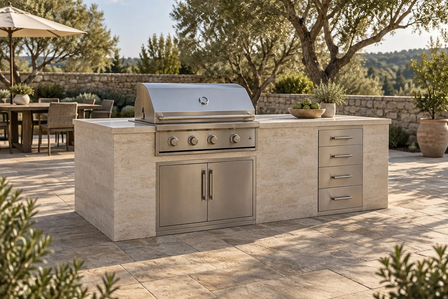 Outdoor Kitchen Islands & Kits in an outdoor kitchen setting