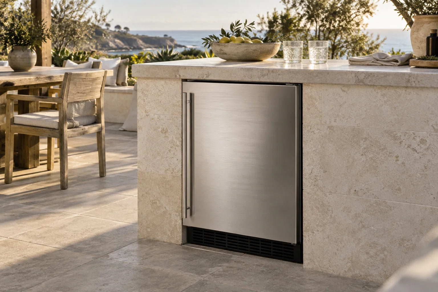 Outdoor Refrigeration in an outdoor kitchen setting